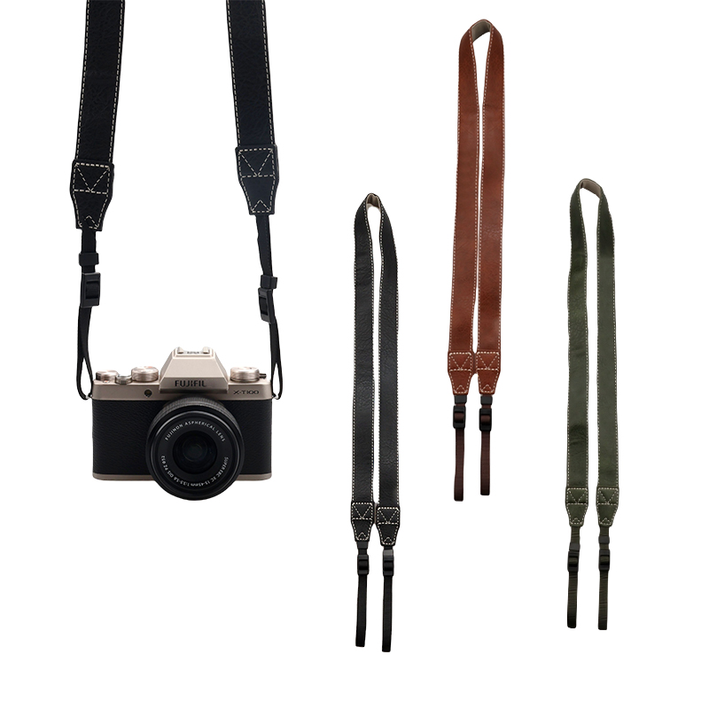 Camera Strap Leather - Universal Adjustable Vintage PU Leather Camera