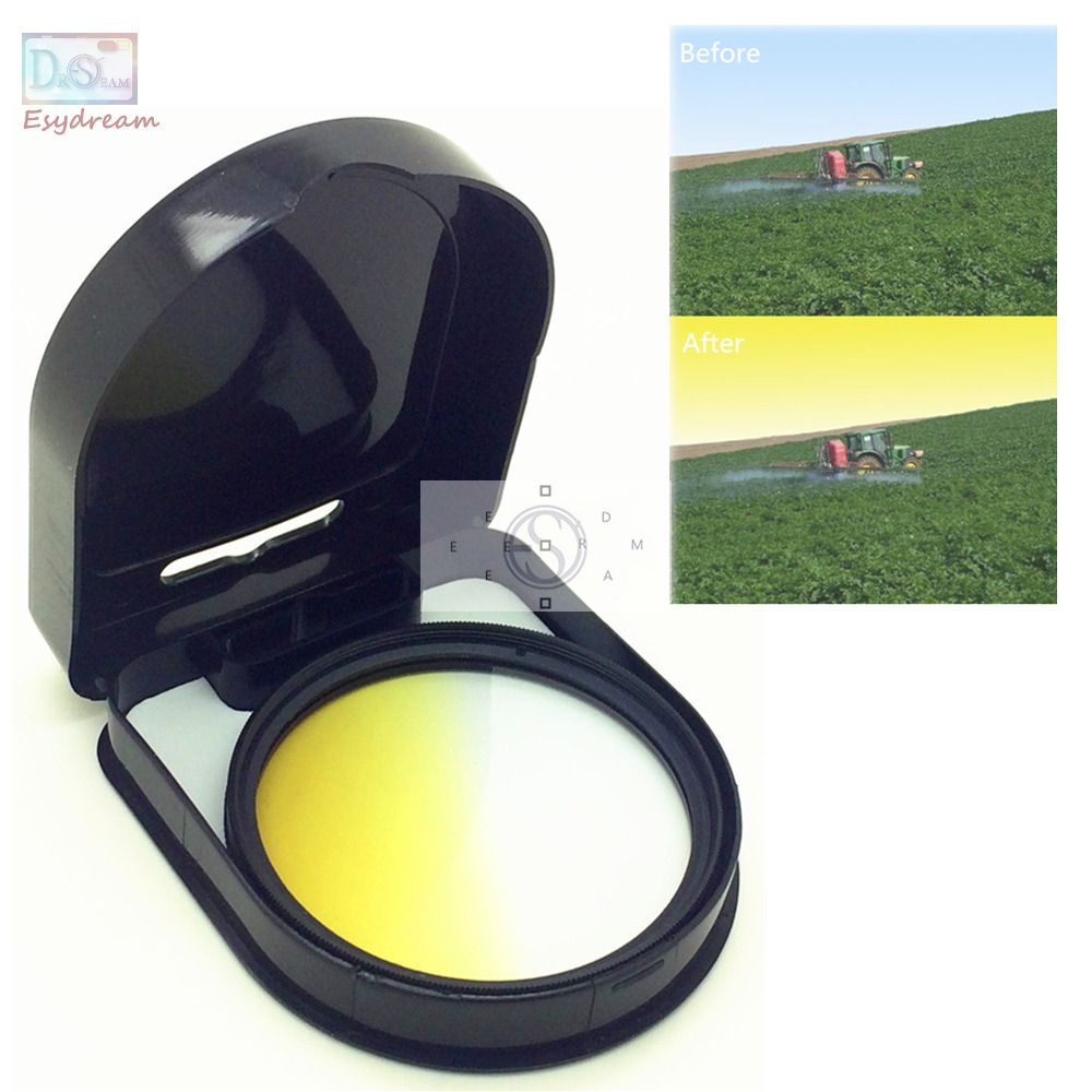 Photography Yellow Filter - Graduated Yellow Color Lens Filter for