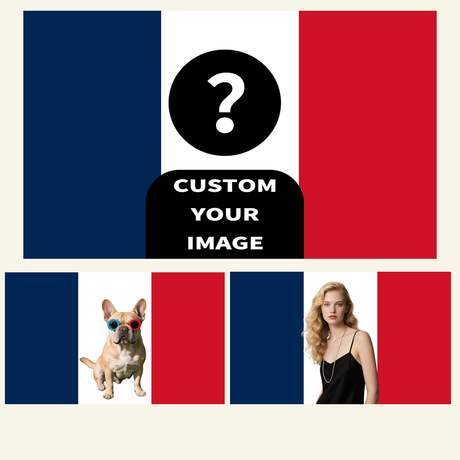 Photography Style - 1pc 2D FLAT Personalize France/French Flag
