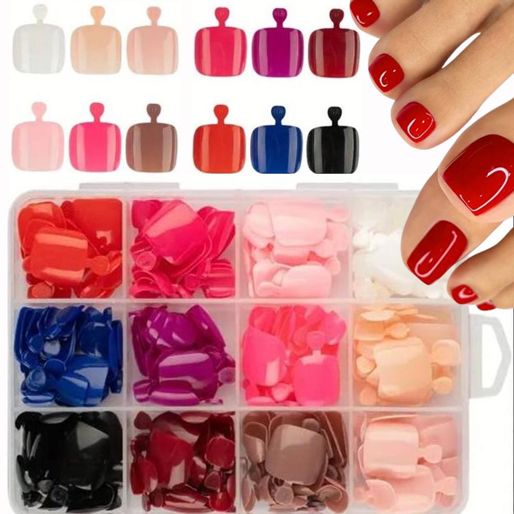 Photography Tips - 96/288Pcs Solid Color Press On Toenails