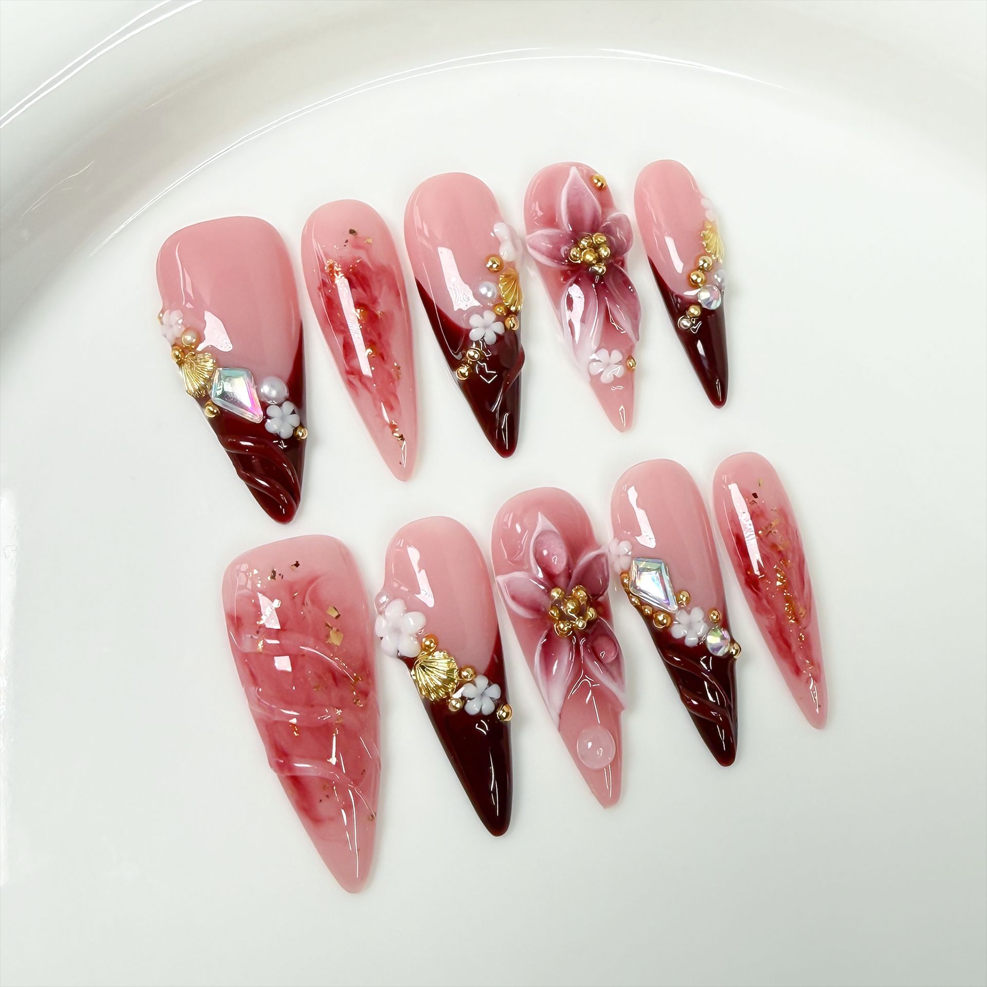 Photography Tips - 10Pcs Retro Long Stiletto Fake Nail