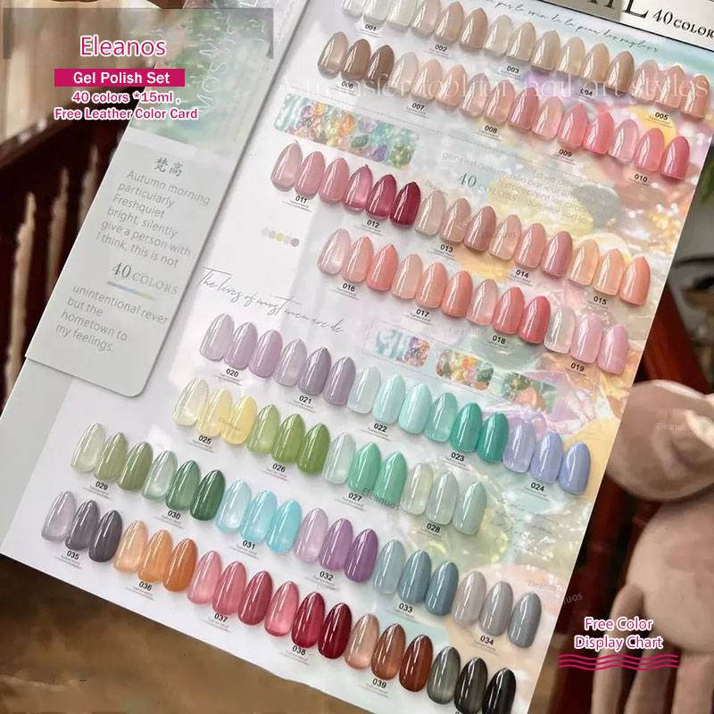 Color Checker Card - Eleanos 40 Colors 15ml Jelly Gel