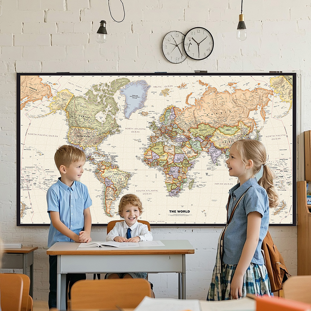 Photography Mapped - 150x225cm Retro World Map Photography Background