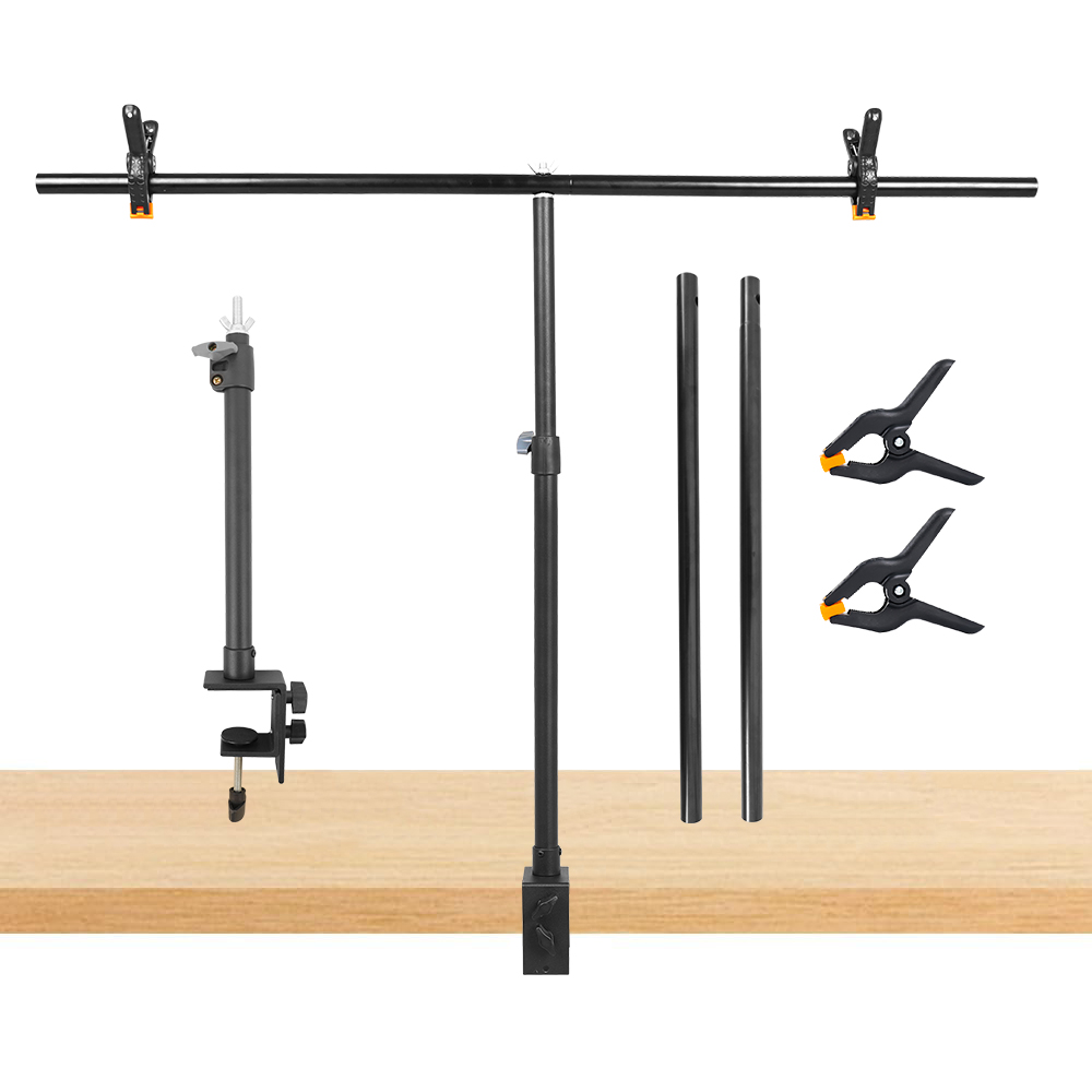 Backdrop Stand Kit - Adjustable Small Desk T-shaped Tripod Stand