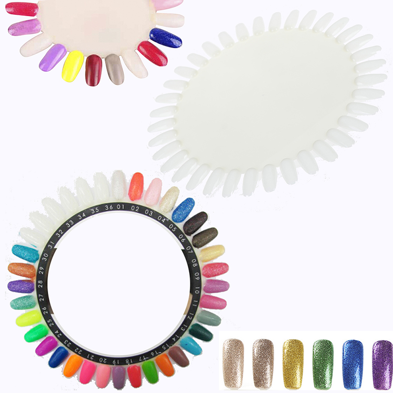 Color Checker Card - 36 Colors Round Nail Polish Gel