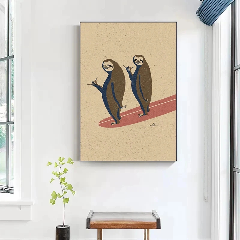 Vintage Cartoon Surfing Animal - огляд і ціна Photography Duck