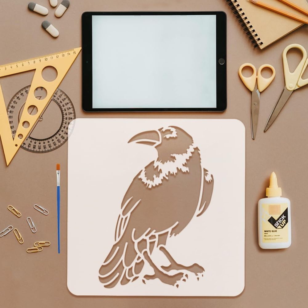 4PCS Flying Crow Stencil for P - огляд і ціна Photography Techniques