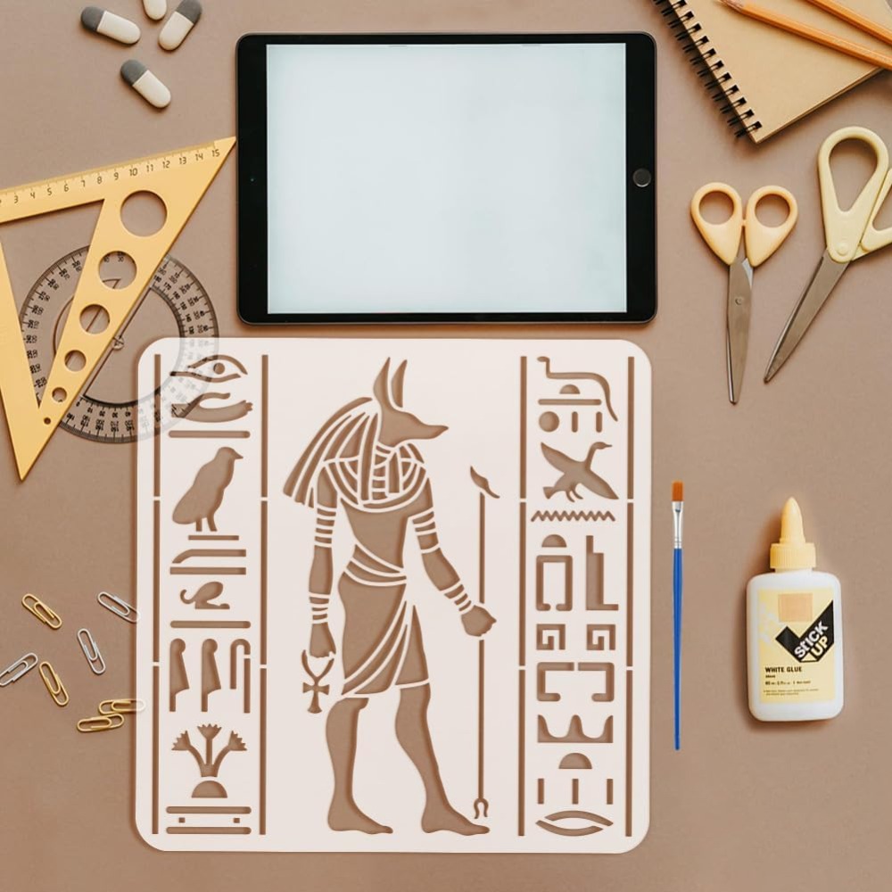 4 PCS Egyptian Symbols Stencil - огляд і ціна Photography Techniques