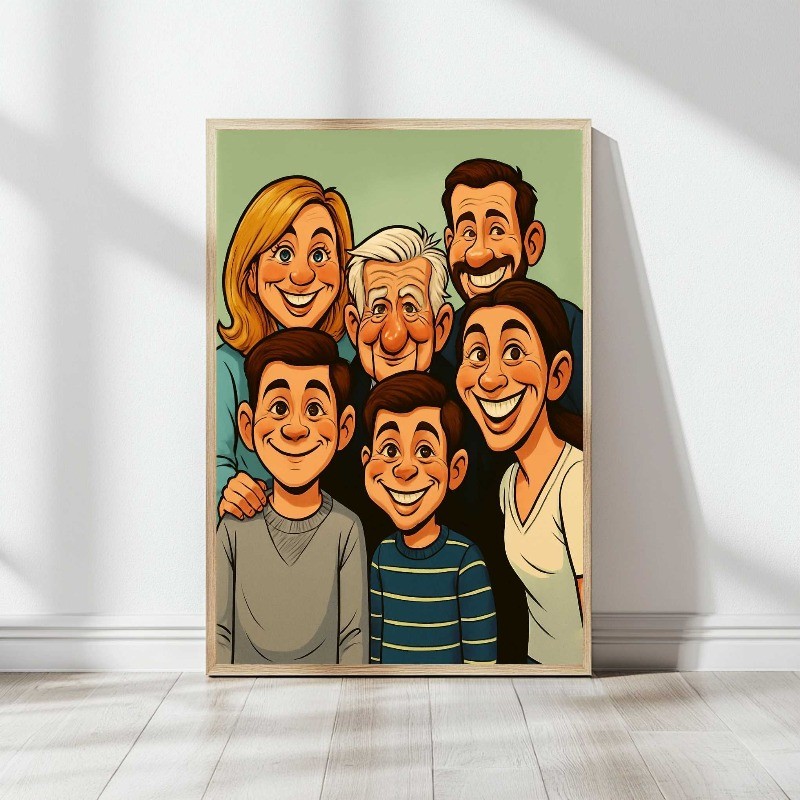 Custom Family Cartoon Poster F - огляд і ціна Photography Poster