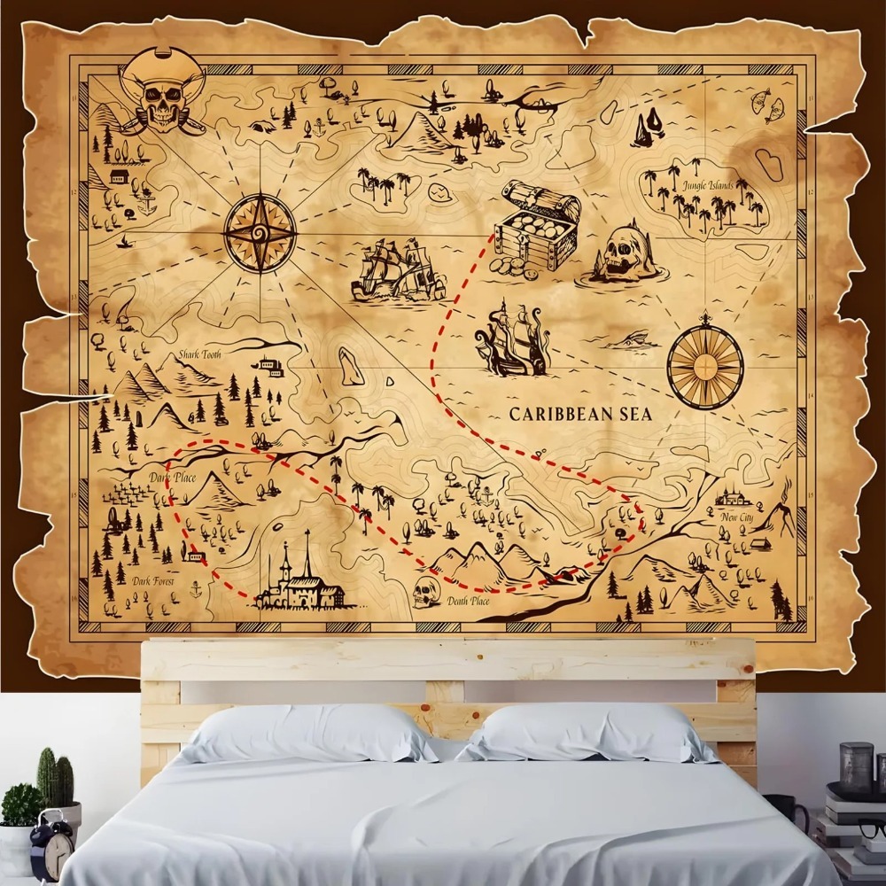 Pirate Treasure Map Tapestry R - огляд і ціна Photography Mapped