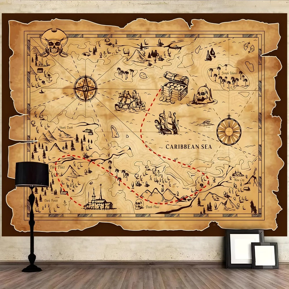 Pirate Treasure Map Tapestry R - огляд і ціна Photography Mapped