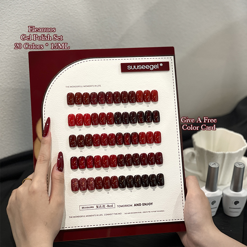 Eleanuo Autumn Red Series Gel  - огляд і ціна Color Checker Card