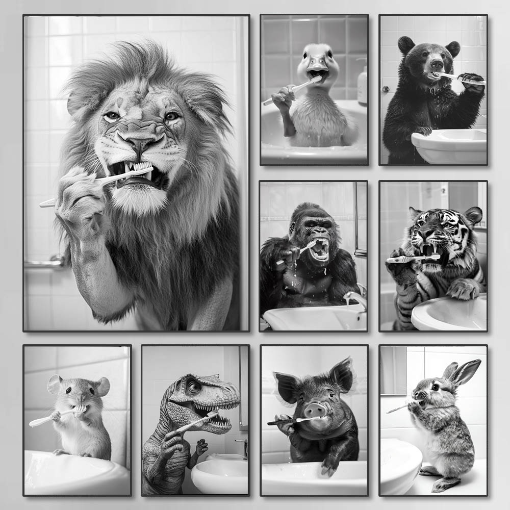 Black White Funny Bathroom Bru - огляд і ціна Photography Techniques