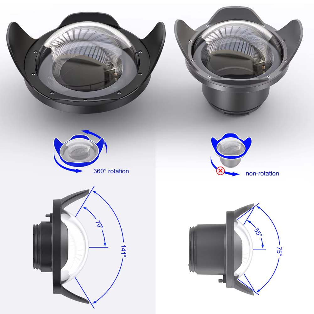 6' Wide Angle Dome Port Lens F - огляд і ціна Photography Angles