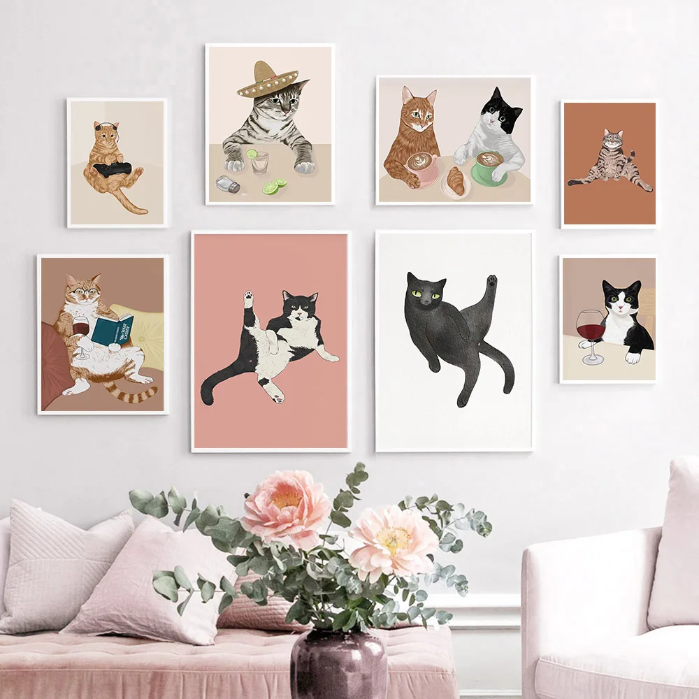 Funny Wine Black Cat Wall Art  - огляд і ціна Photography Duck