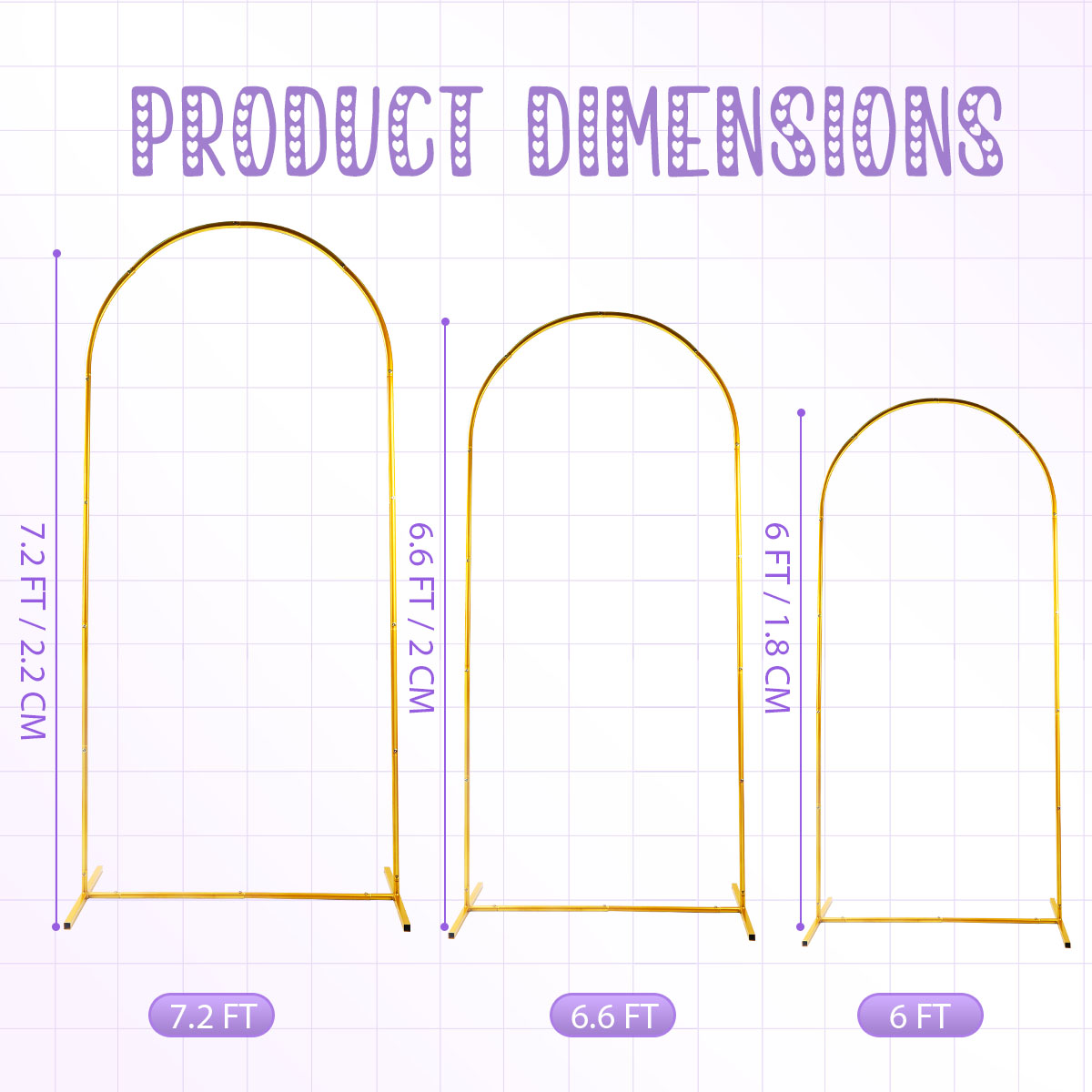 3Pack Golden Metal Arch Kits,  - огляд і ціна Backdrop Stand Kit