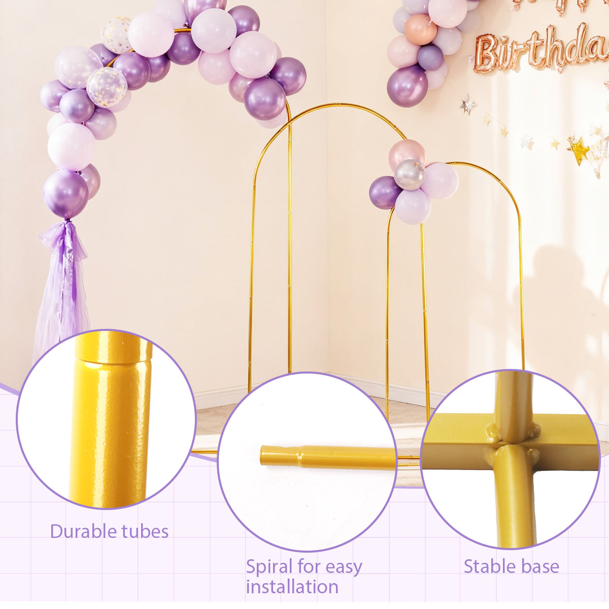 3Pack Golden Metal Arch Kits,  - огляд і ціна Backdrop Stand Kit